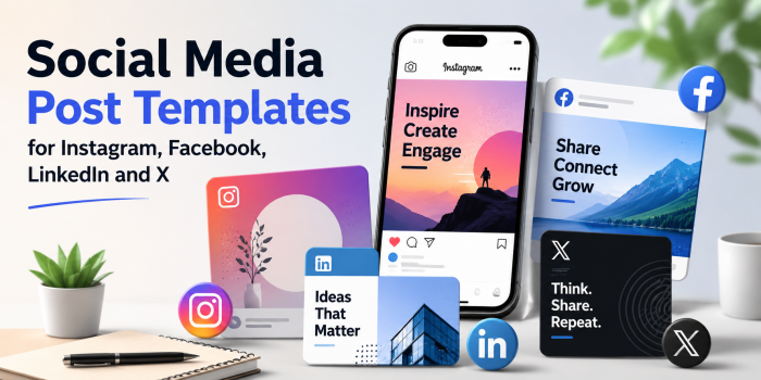 Social Media Post Templates for Instagram, Facebook, LinkedIn and X
